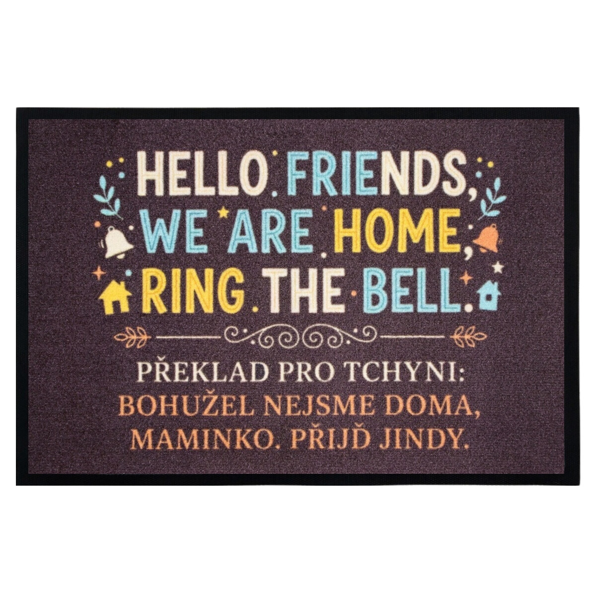 Rohožka HELLO FRIENDS 40x60 cm - na ven i na doma, 40x60, šedá, Mercury Flooring
