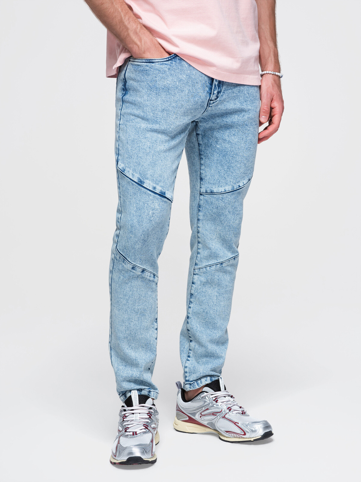 Pánské mramorové slim fit džíny