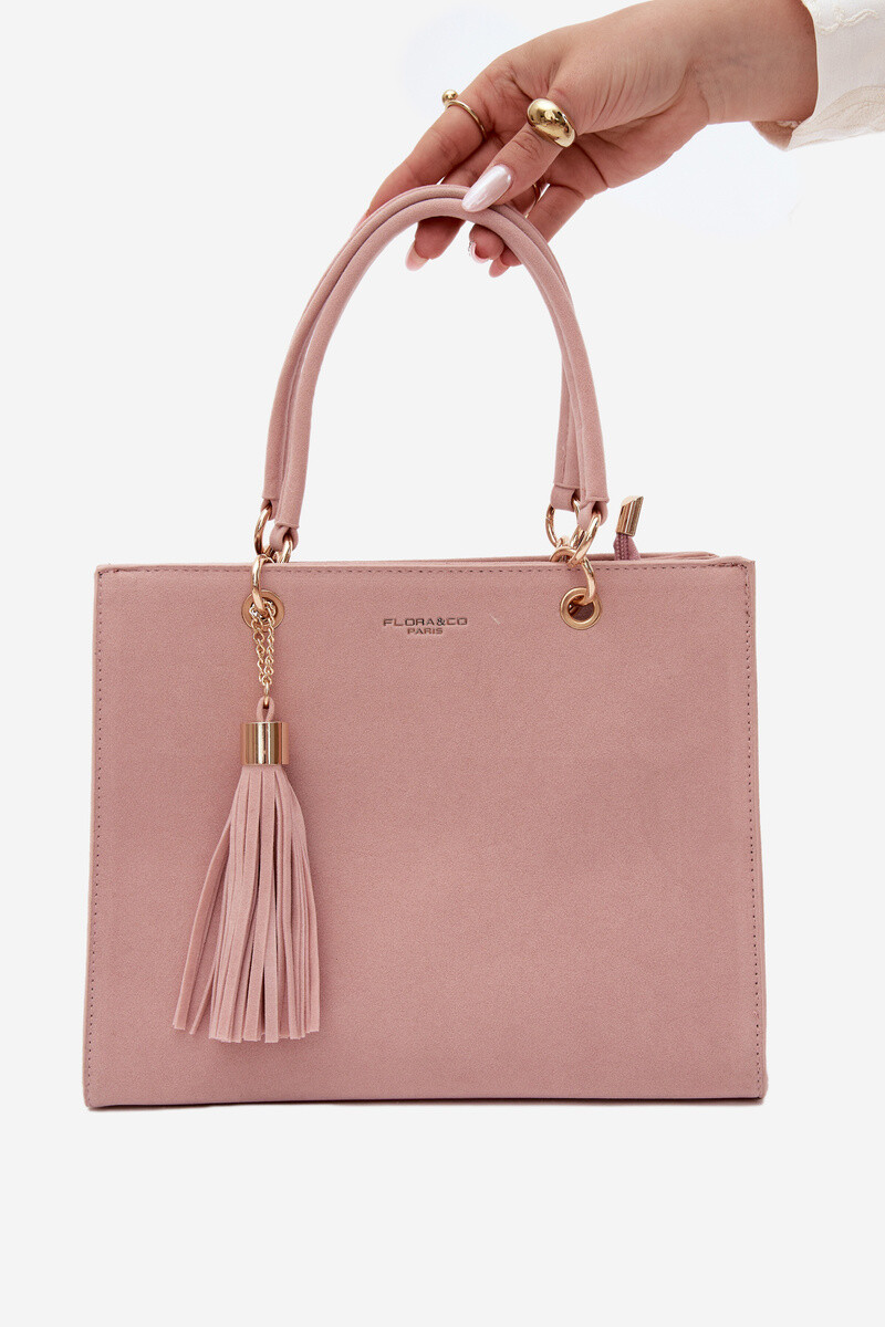 Flora&Co Ottilie růžová kabelka z imitace semiše