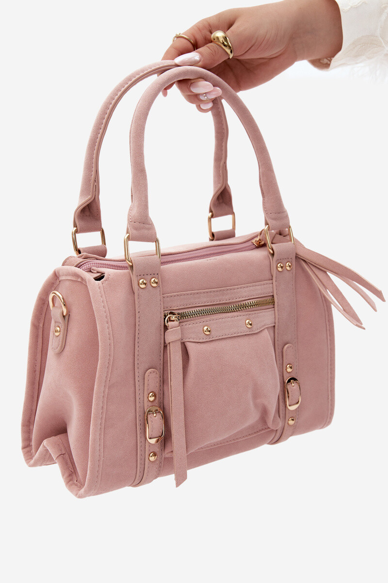 Flora&Co růžová semišová taška Lendra