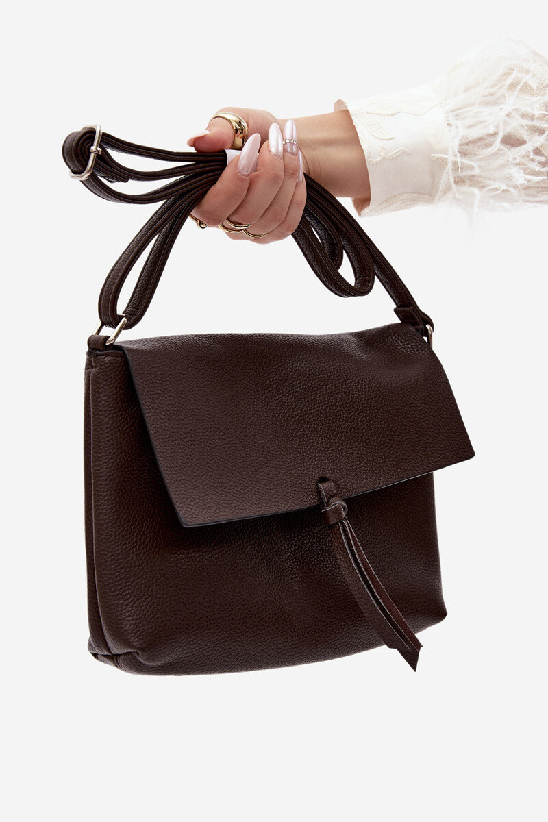 Flora&Co crossbody s třásněmi čokoládová