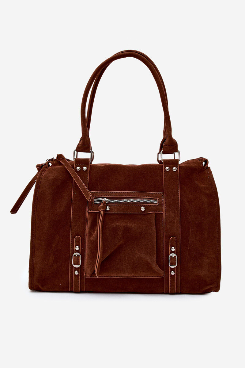 Flora&Co velká kabelka z imitace semiše Camel
