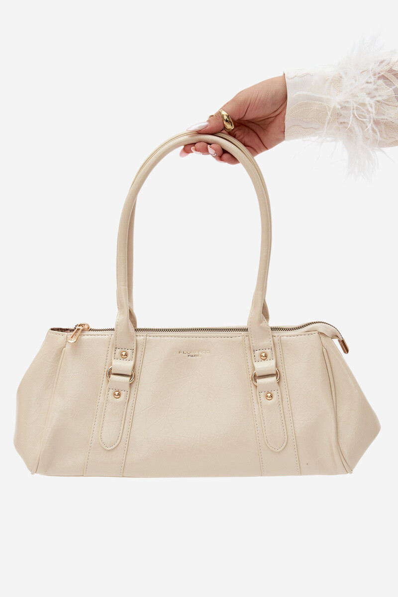 Flora&Co Ecru kabelka z imitace kůže