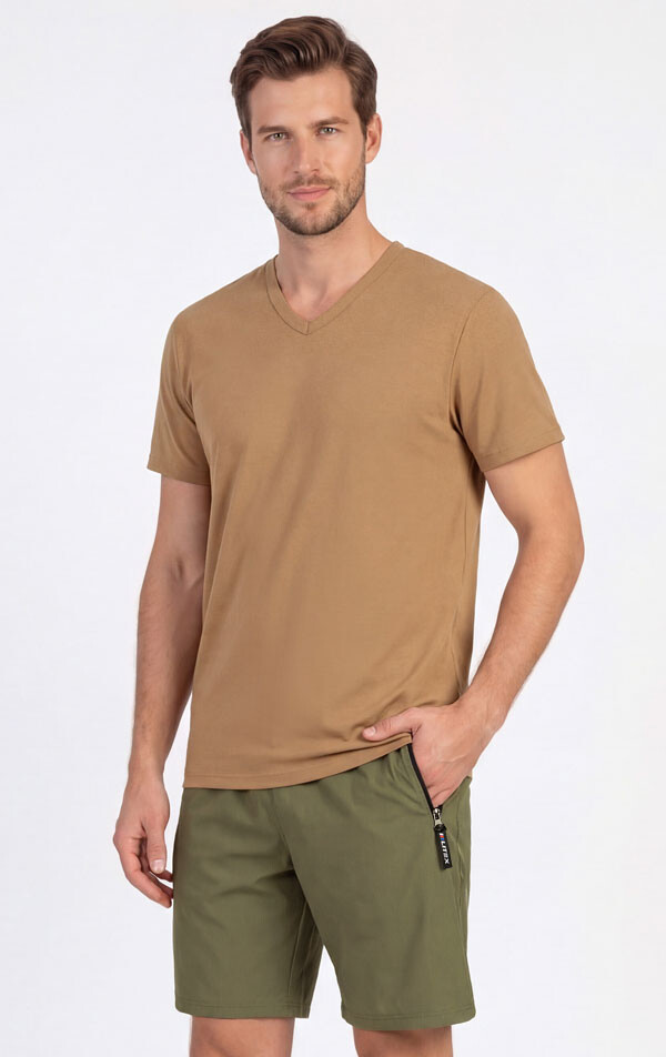 Pánské sportovní kraťasy 5g290 khaki litex m
