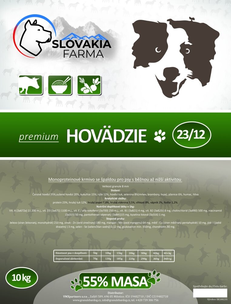 Granule Slovakia Farma Premium - Hovädzie 23/12