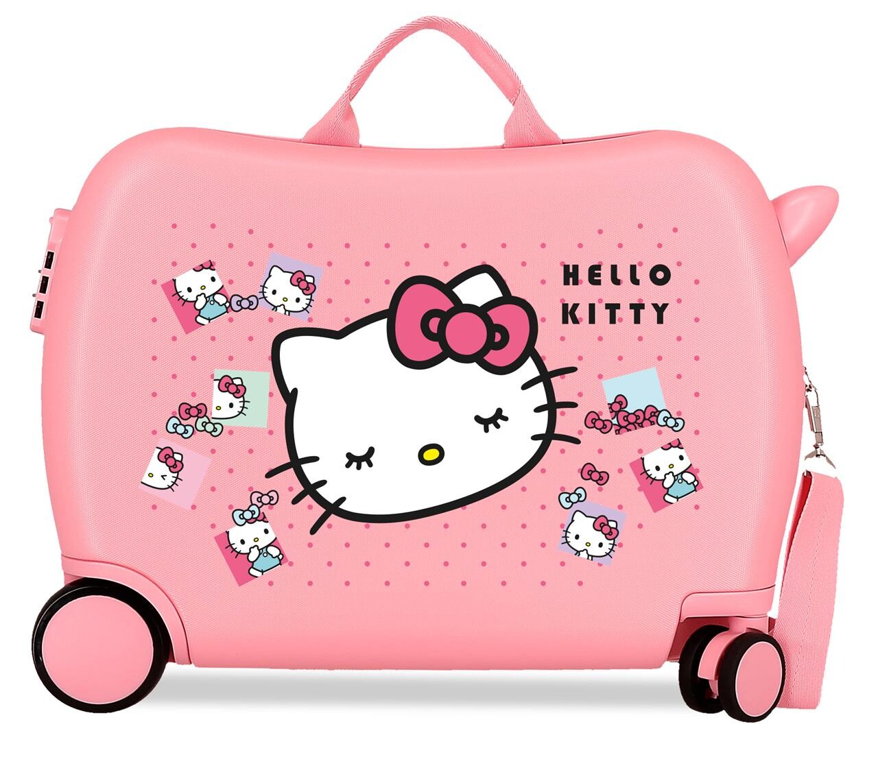 Dětský cestovní ABS kufr a odrážedlo Hello Kitty 38 L - růžový