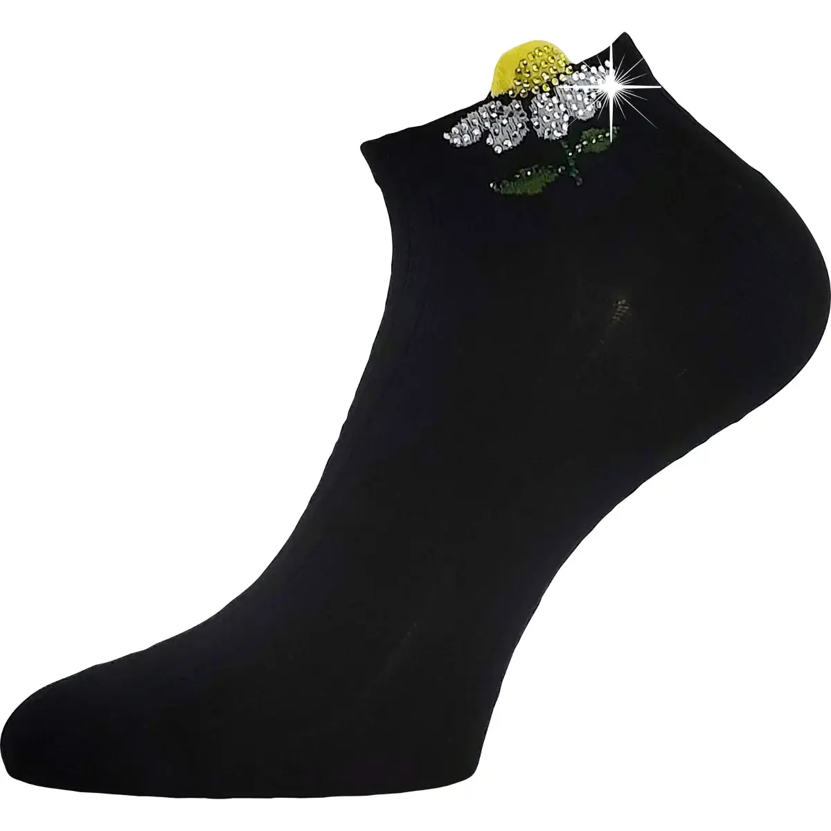LONKA Ponožky dámské elegantní FLITANA 02 s kamínky ČERNÉ (3 páry) 35-38 126886