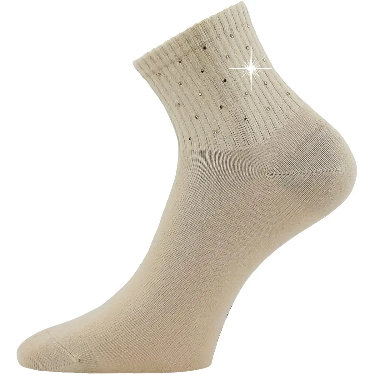 LONKA Ponožky dámské elegantní FLITANA 04 s kamínky BÉŽOVÉ (3 páry) 35-38 126897