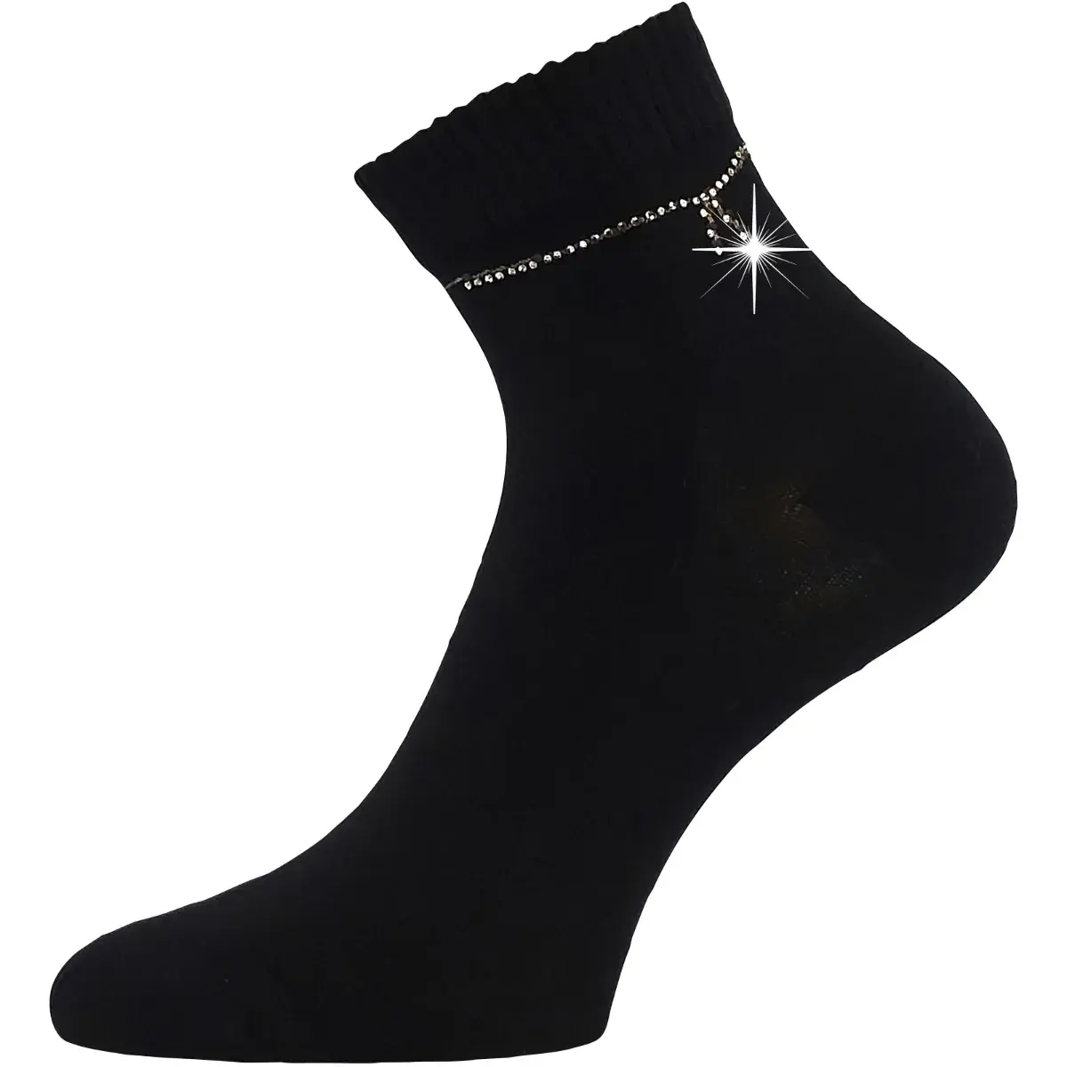 LONKA Ponožky dámské elegantní FLITANA 05 s kamínky ČERNÉ (3 páry) 35-38 126902