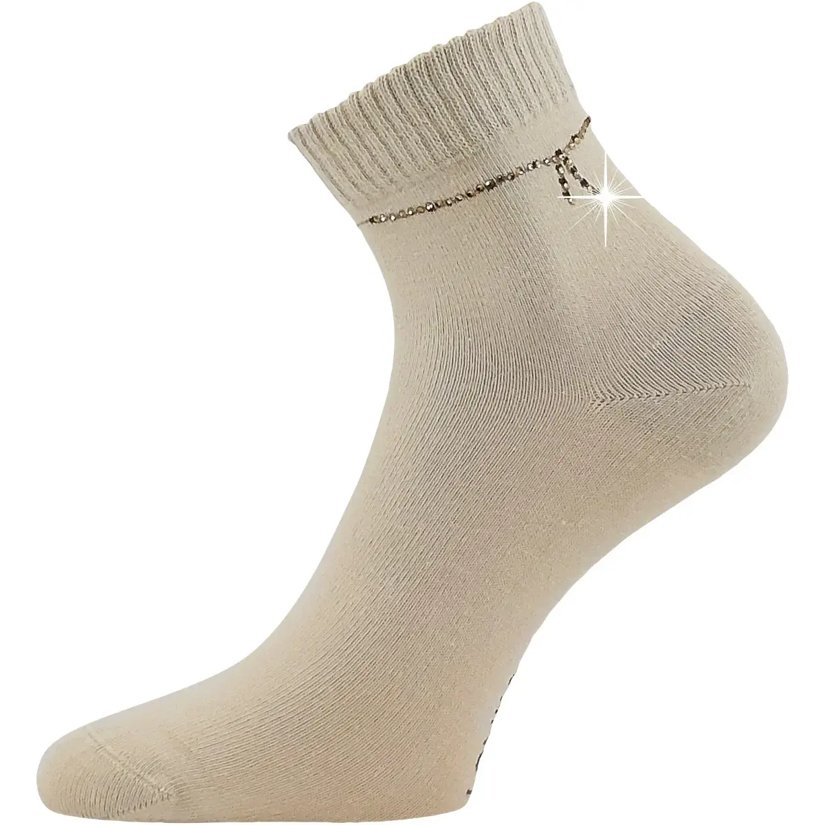 LONKA Ponožky dámské elegantní FLITANA 05 s kamínky BÉŽOVÉ (3 páry) 35-38 126905