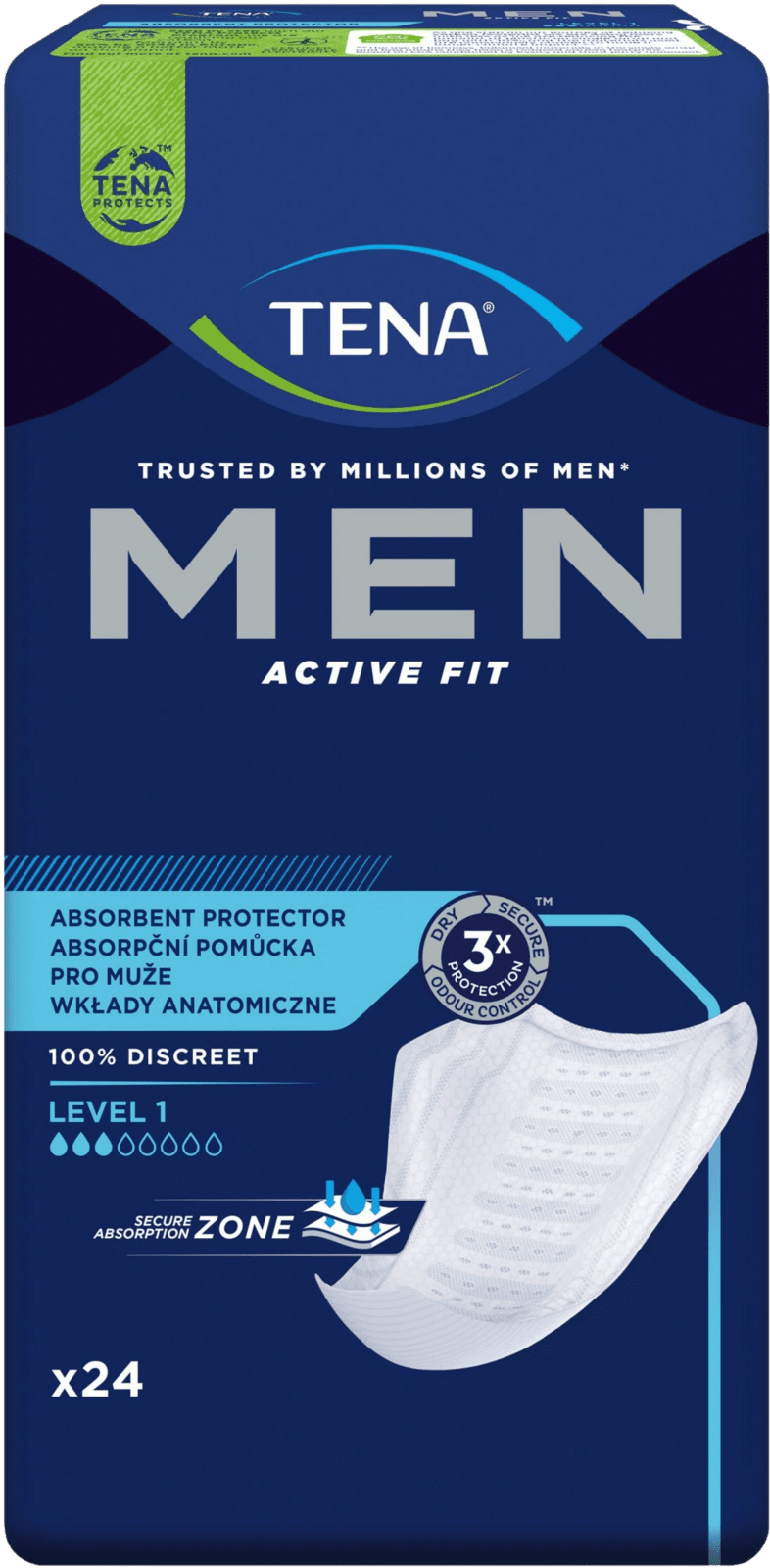 TENA Men Absorbent protector Level 1 Inkontinenční vložky 24 ks