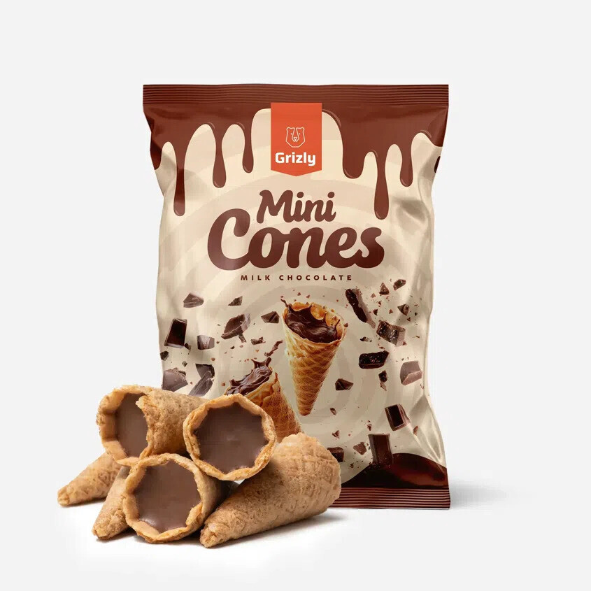 GRIZLY Mini kornoutky s mléčnou čokoládou 150 g