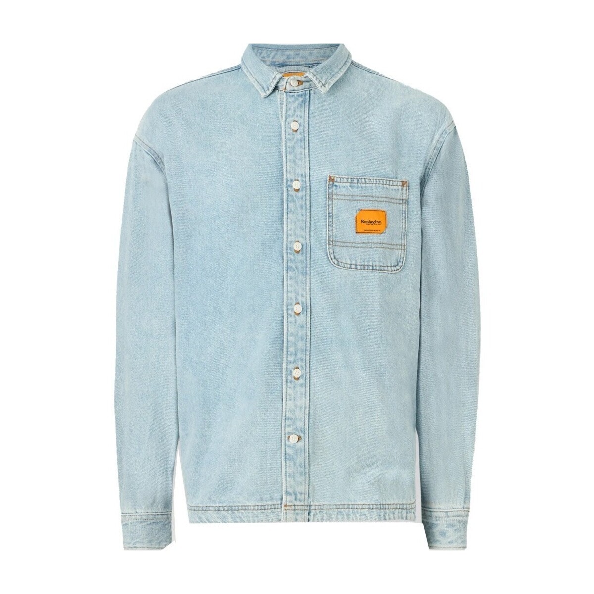 Replay  Denim Shirt  Modrá