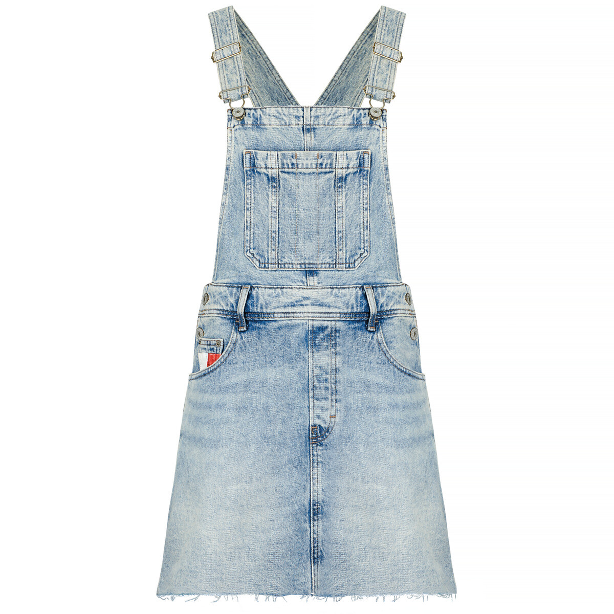 Tommy Jeans  DENIM DUNGAREE DRESS RWB  Modrá
