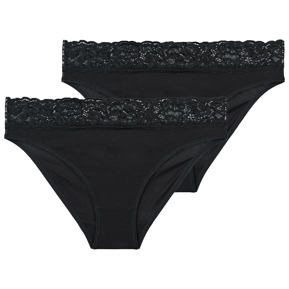 DIM  COTON PLUS FEMININE PACK X2  Černá