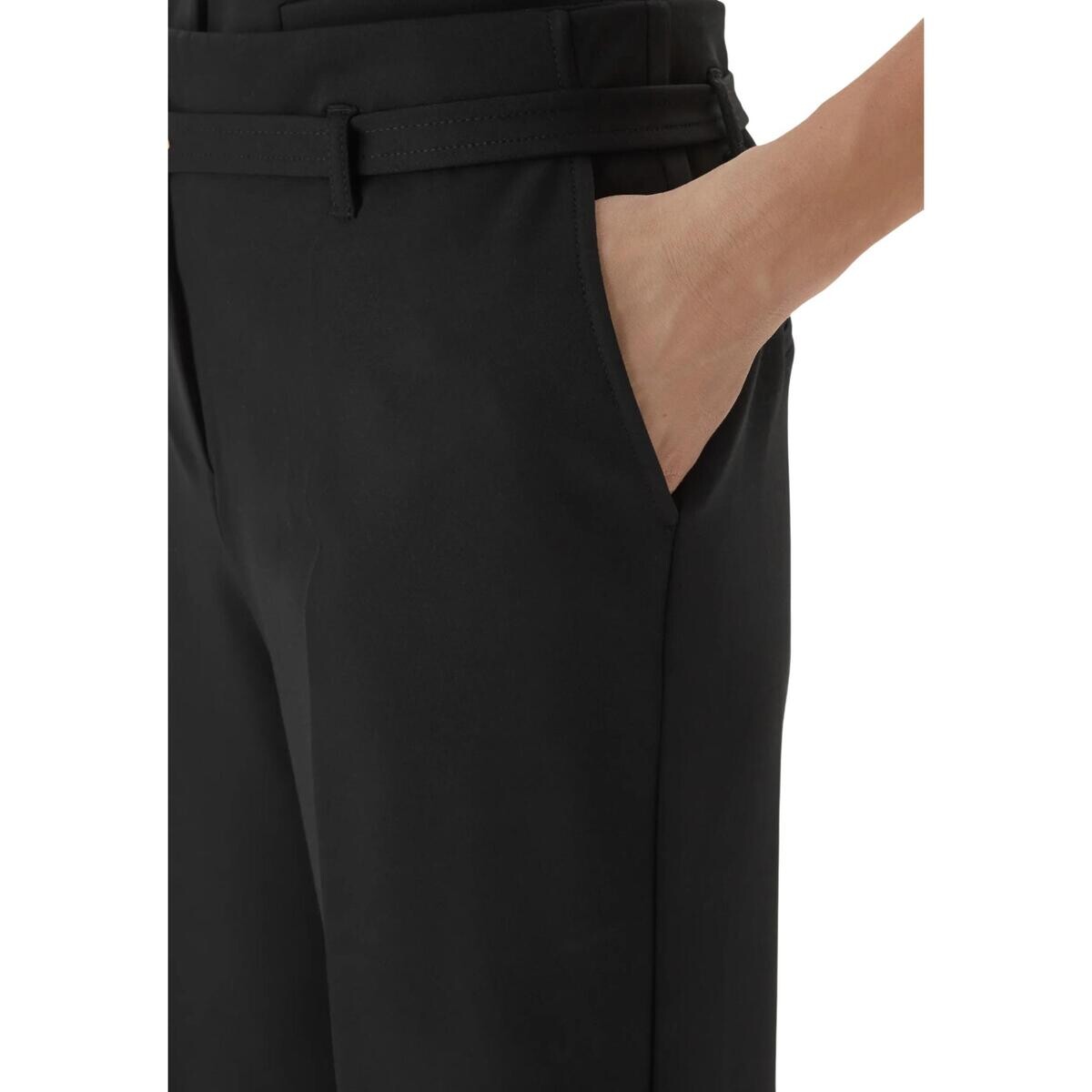 Guess  STRUCTURED CREPE G-BELT PANTS W6GB17 W1894  Černá