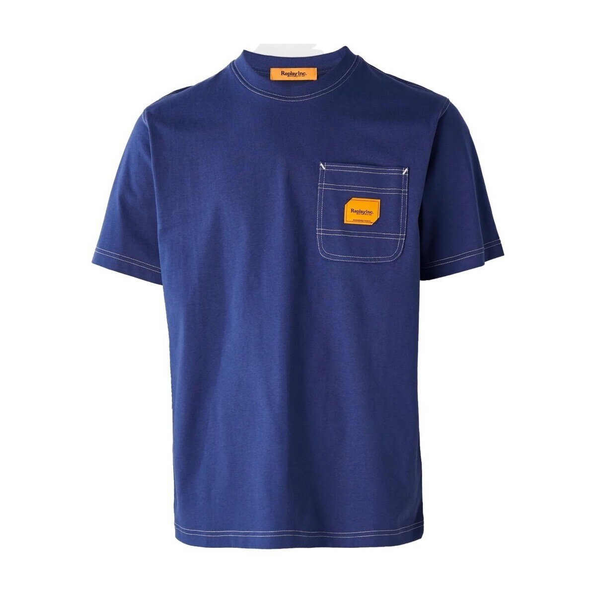 Replay  Classic Pocket T-shirt  Modrá
