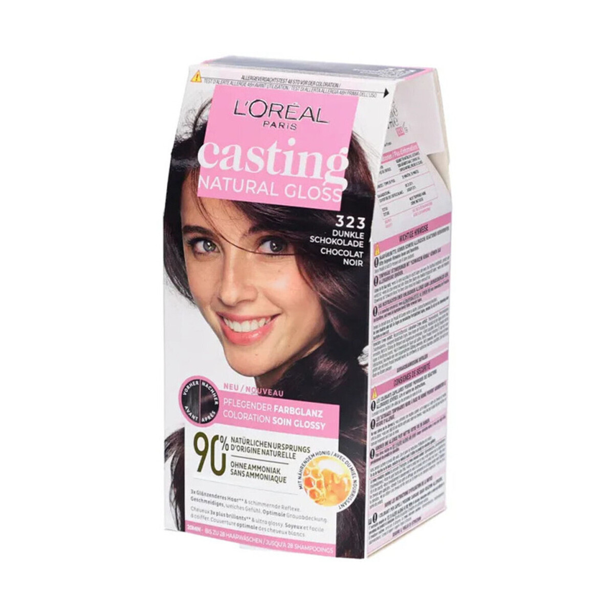 L’Oréal Paris  Casting Natural Gloss Hair Color - 323 Chocolat Noir  Černá