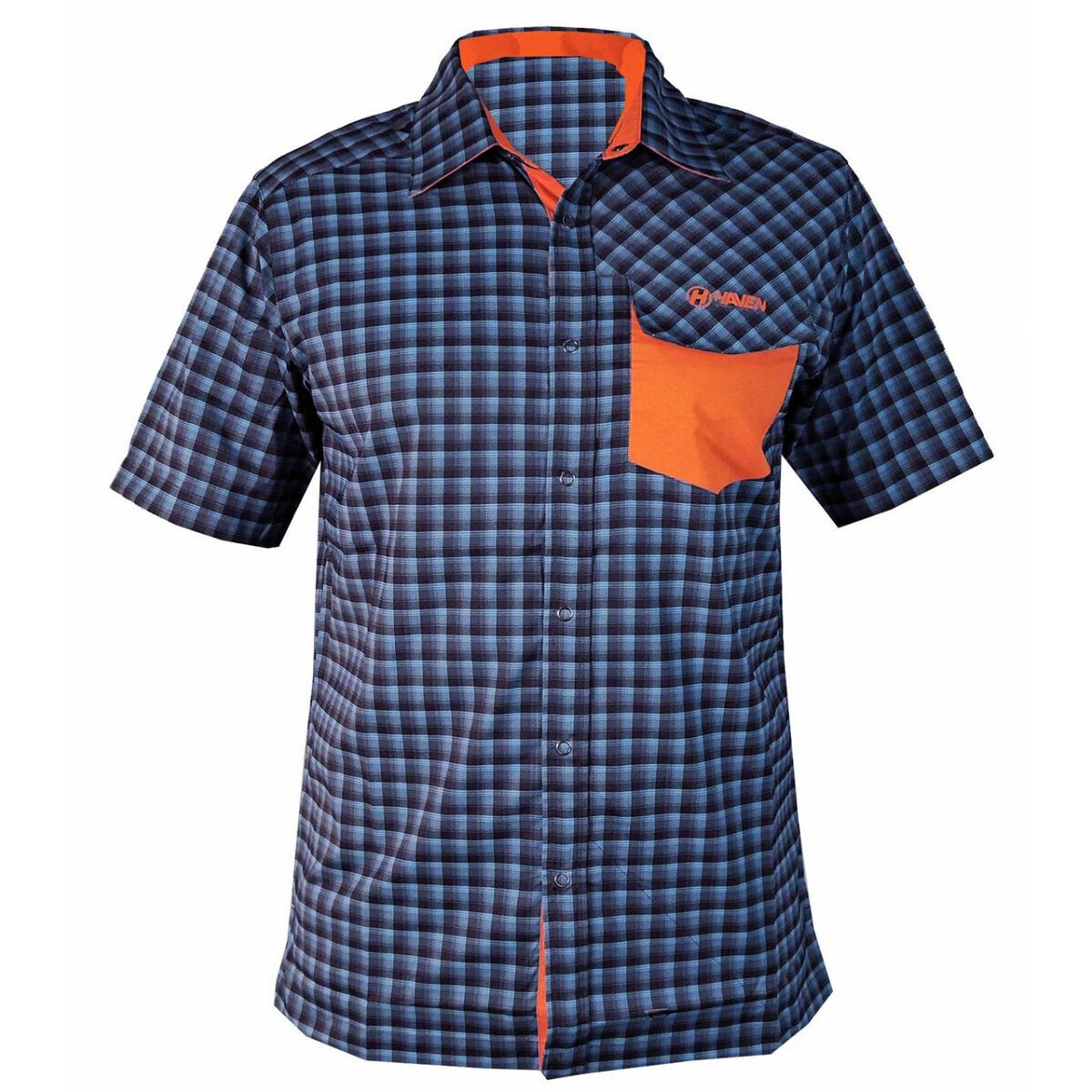 Košile unisex Haven Agness Slimfit - navy-oranžová, S