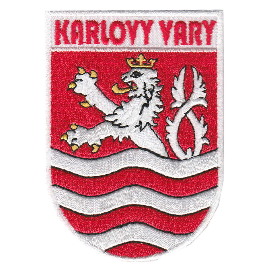 Nášivka znak Karlovy Vary 5,5x7,8 cm - barevná