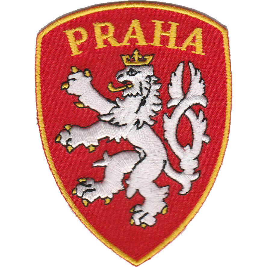 Nášivka s českým lvem Praha 5,5x7,5 cm - červená-žlutá