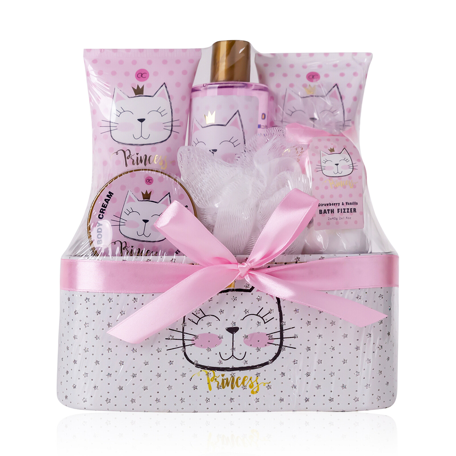 Accentra Dárková sada v třpytivém košíku Princess Kitty