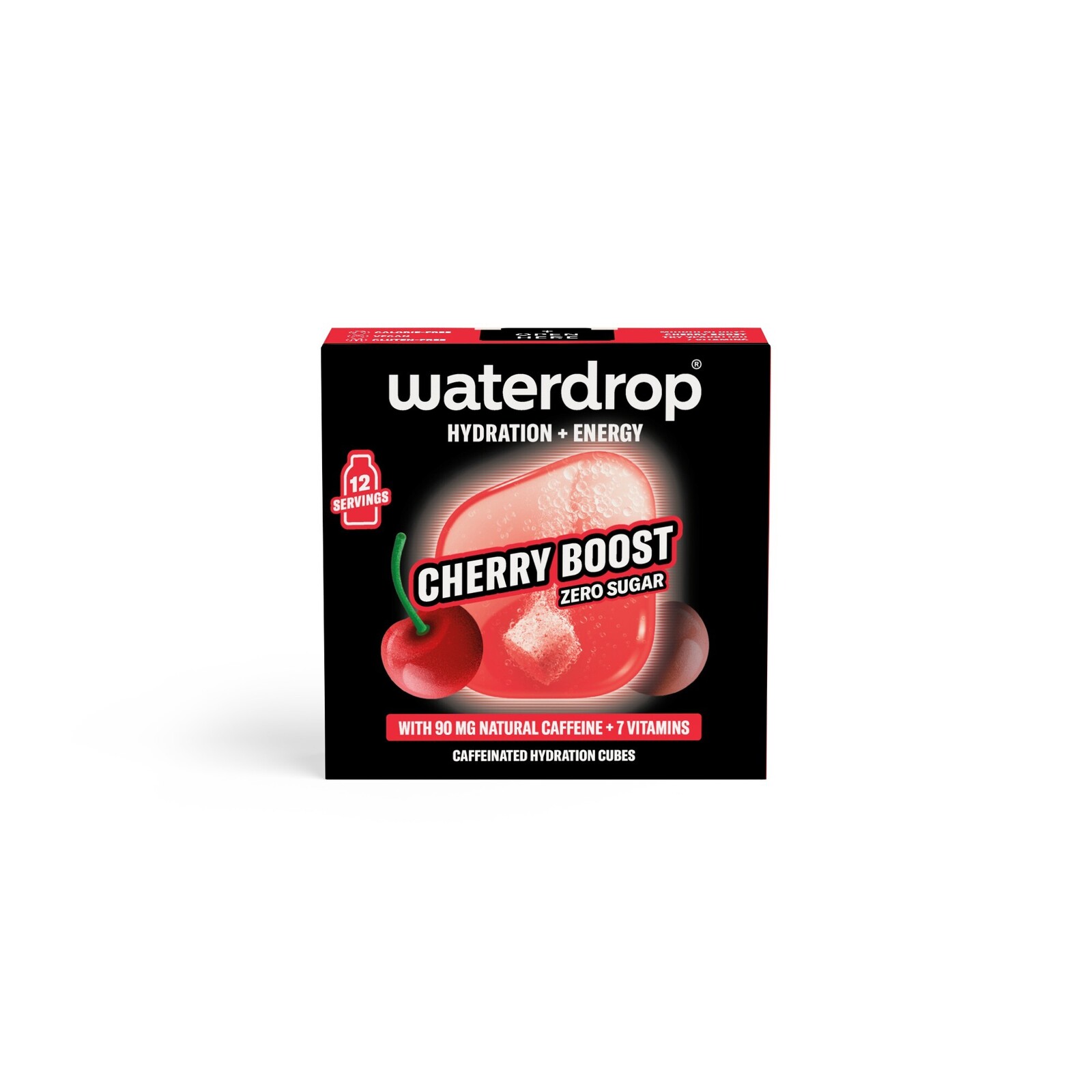Waterdrop Microenergy – Šumivá kostka Cherry boost 12 kusů