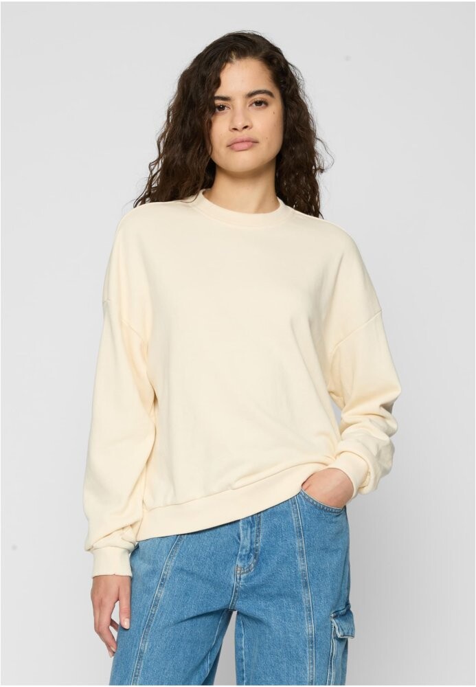 Ladies Oversized Light Terry Crewneck - whitesand XL