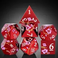 Dice Habit Metal & Enamel Dice Set Sakura Red (7)
