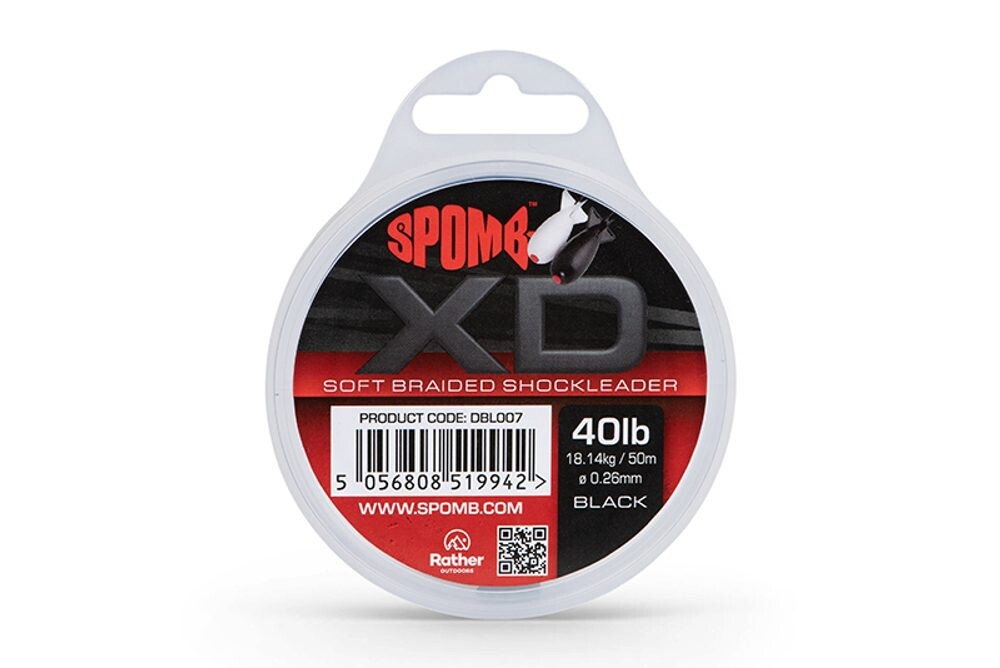 Spomb Šoková šňůra Braided Leader Black 50m 40lb