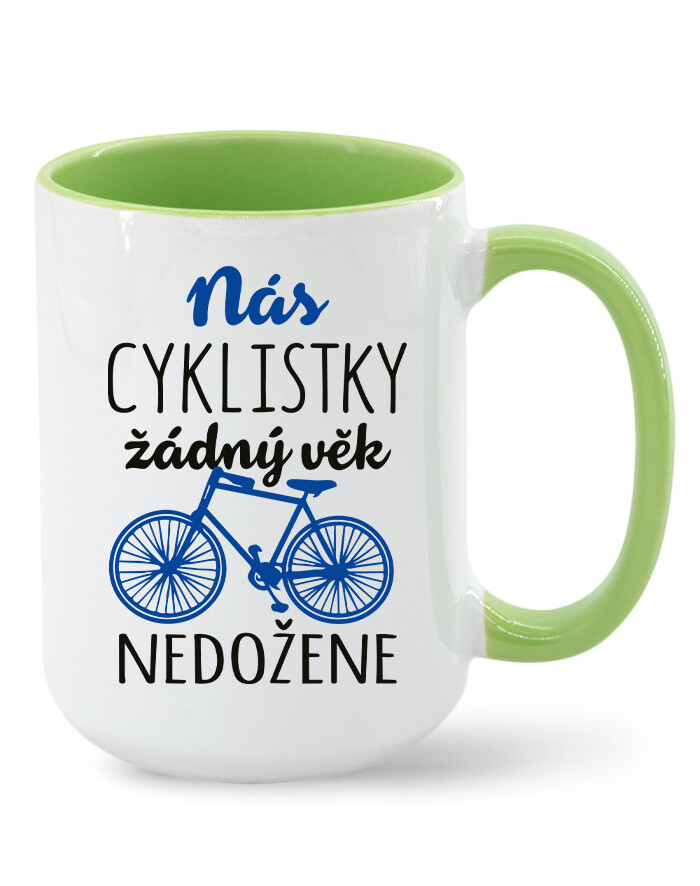Keramický hrnek Nás cyklistky nic nedožene | Dárek pro cyklistky