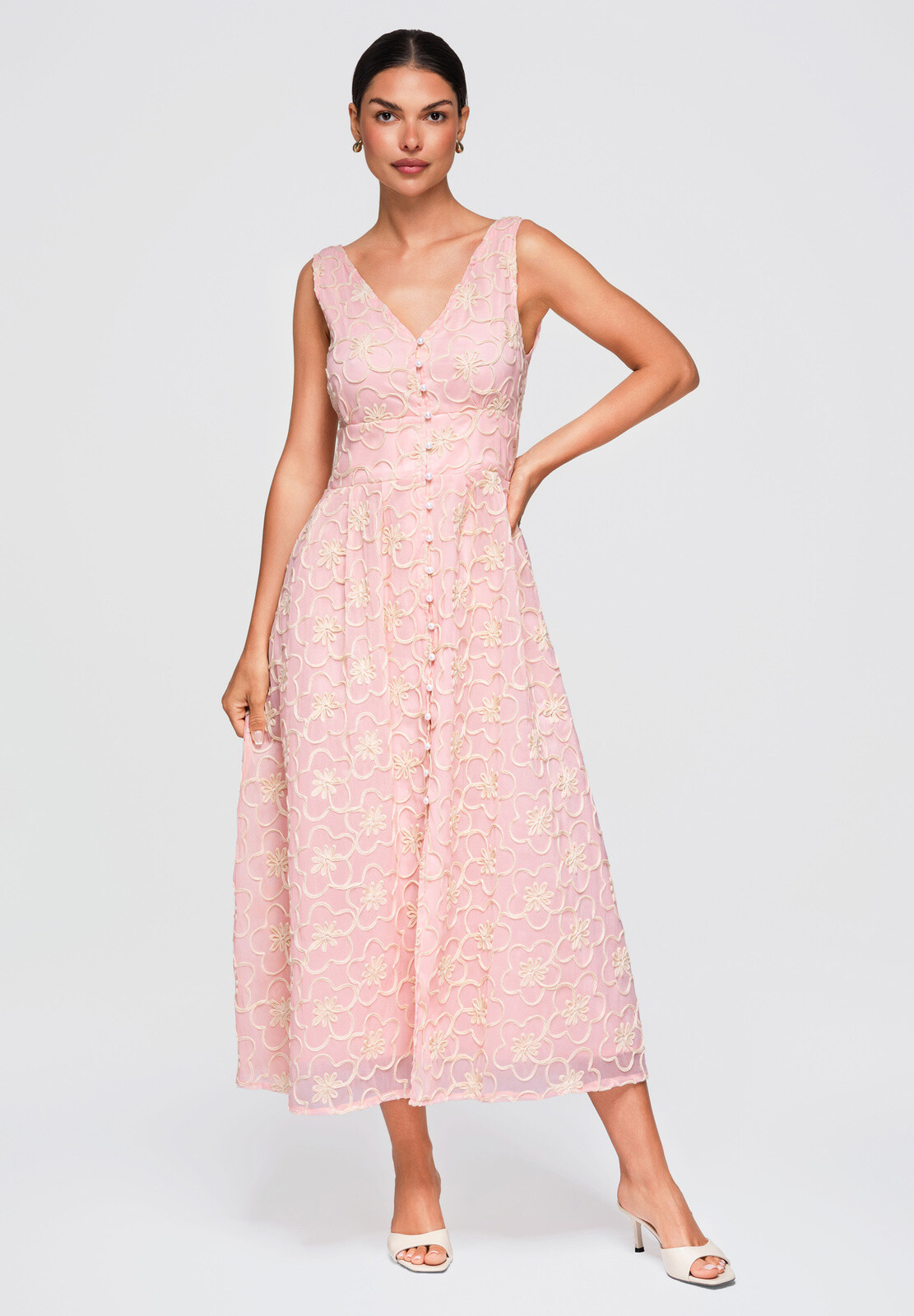 Ombre flared midi šaty