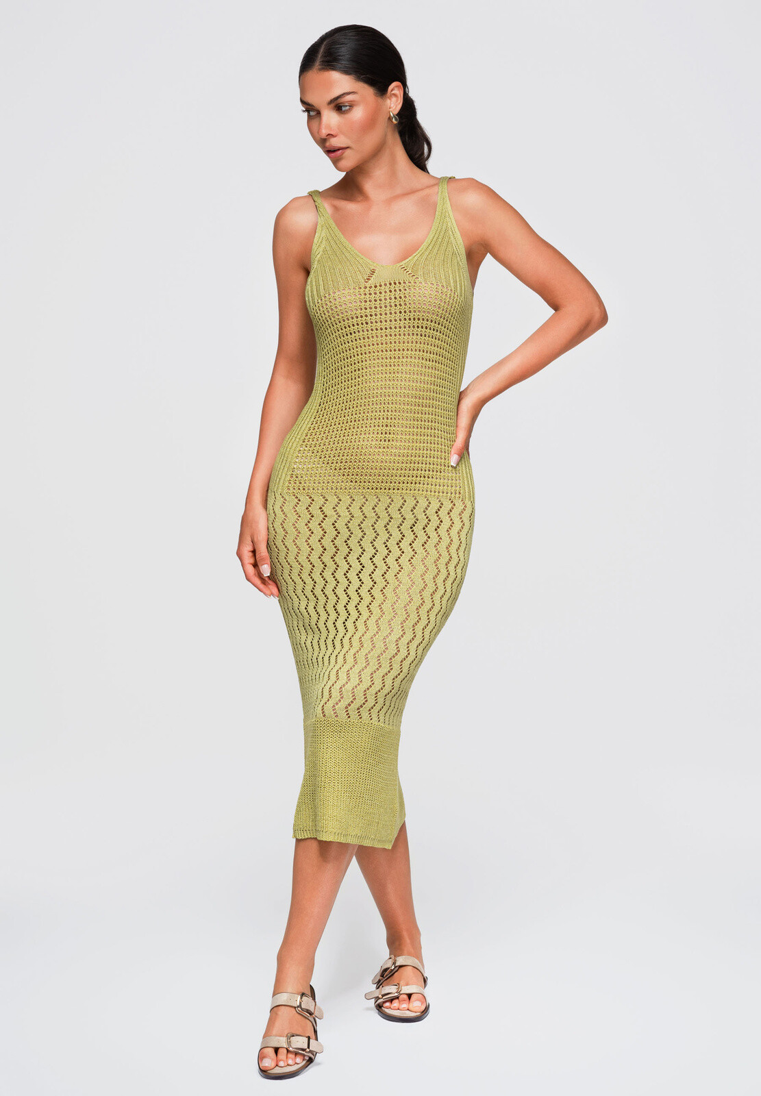 Dámské openwork midi šaty Ombre