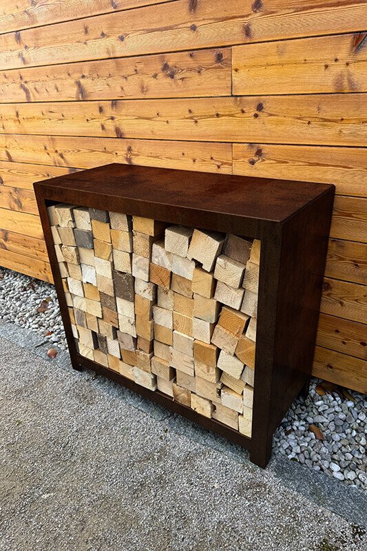 Zahradní dřevník Corgarden STORA 1038 80 x 80 x 40 cm Corten