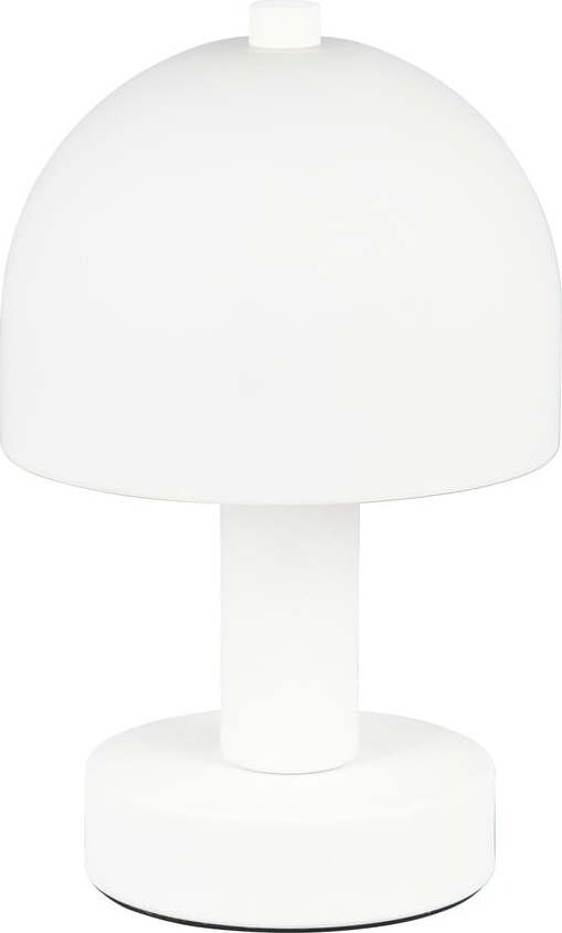 Bílá stolní lampa se skleněným stínidlem (výška 19 cm) Glenn – Reality