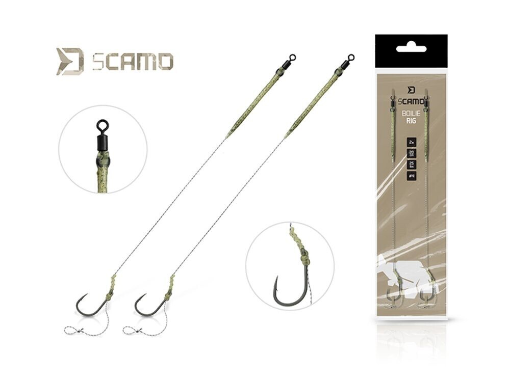 Delphin Návazec sCamo Boilie rig 2ks - 20cm/25lbs/#2