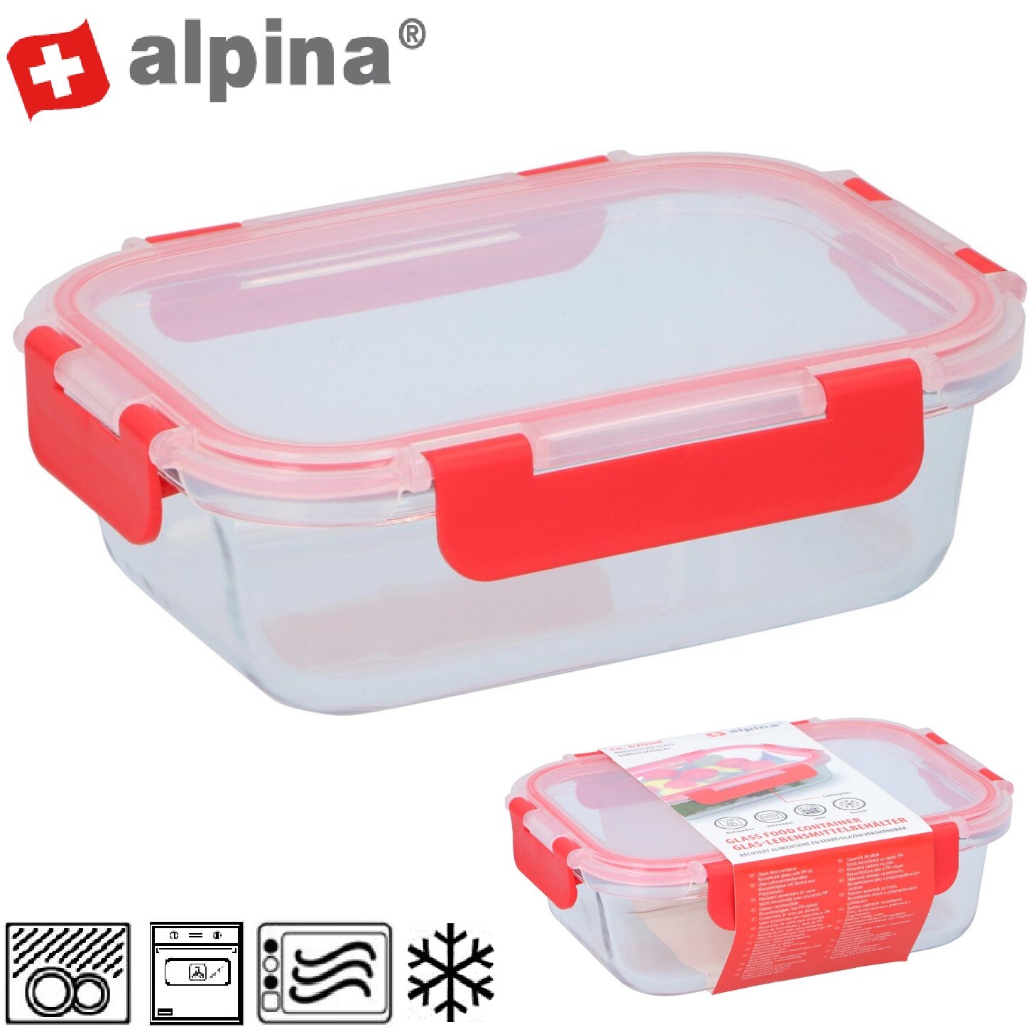 ALPINA Skleněná zapékací mísa s víkem 0.62 l