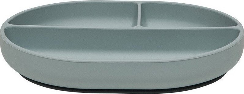Šedomodrý silikonový dětský talíř 17x21,5 cm Enkei – OYOY Mini