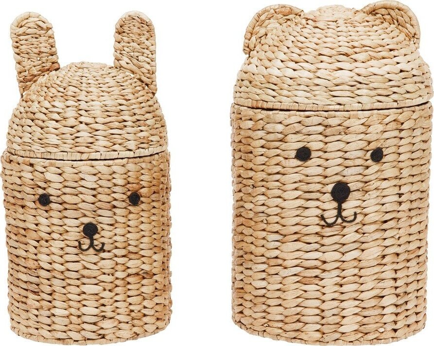 Dětské koše na hračky v sadě 2 ks z mořské trávy v přírodní barvě ø 28,5x49,5 cm Bear & Rabbit – OYOY Mini