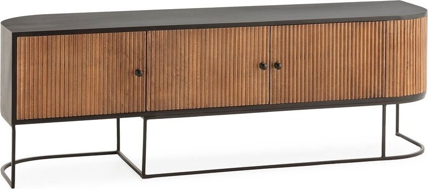 TV stolek z mangového dřeva v přírodní barvě 160x55x40 cm Curve – MOME