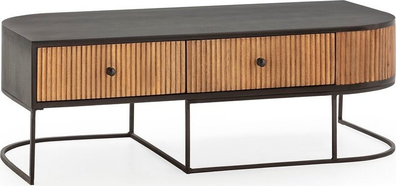 Konferenční stolek z mangového dřeva v přírodní barvě 60x120 cm Curve – MOME
