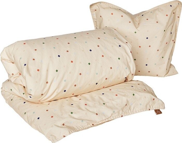 Krémové bavlněné dětské povlečení do postýlky 70x100 cm Konfetti – OYOY Mini