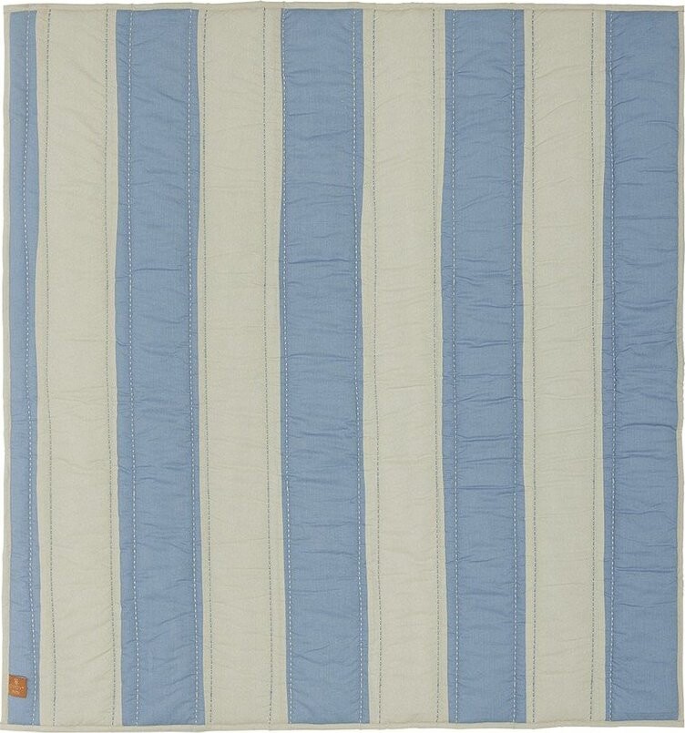 Modrá/krémová dětská hrací podložka 130x140 cm Striped – OYOY Mini