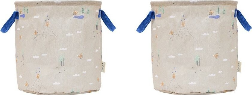 Béžové látkové dětské koše na hračky v sadě 2 ks ø 32x32 cm Foxy – OYOY Mini