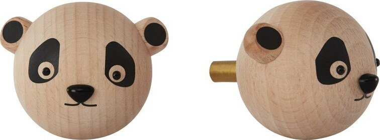 Nástěnný háček z bukového dřeva v přírodní barvě Panda – OYOY Mini