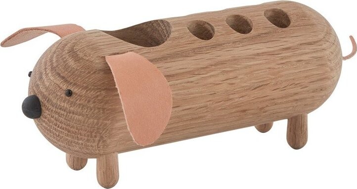 Dřevěný organizér na psací potřeby v přírodní barvě Eddie Dog – OYOY Mini