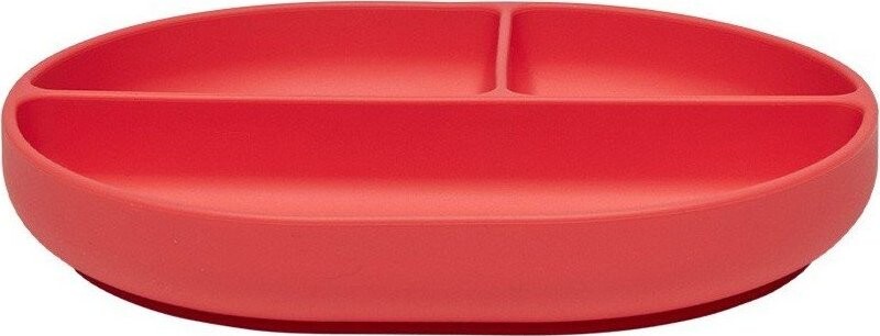 Červený silikonový dětský talíř 17x21,5 cm Enkei – OYOY Mini