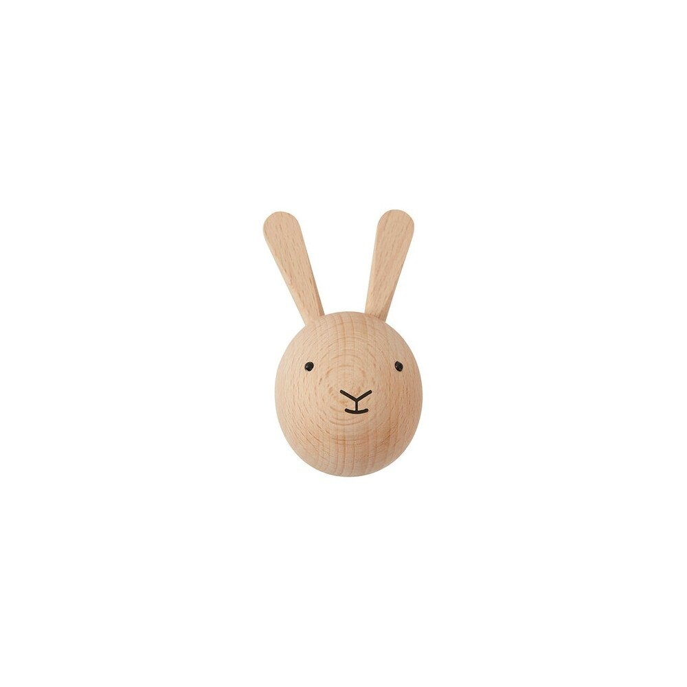 Nástěnný háček z bukového dřeva v přírodní barvě Rabbit – OYOY Mini