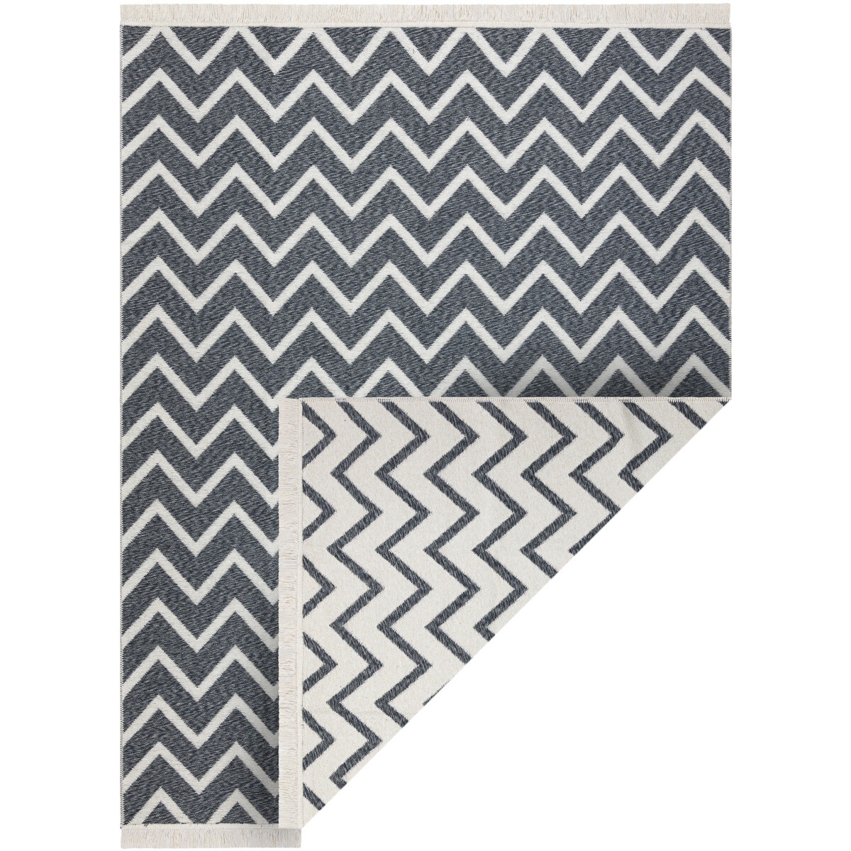Rugsx  Koberec TWIN 23002 ZigZag, bavlna, oboustranný, E 60x90 cm  Černá
