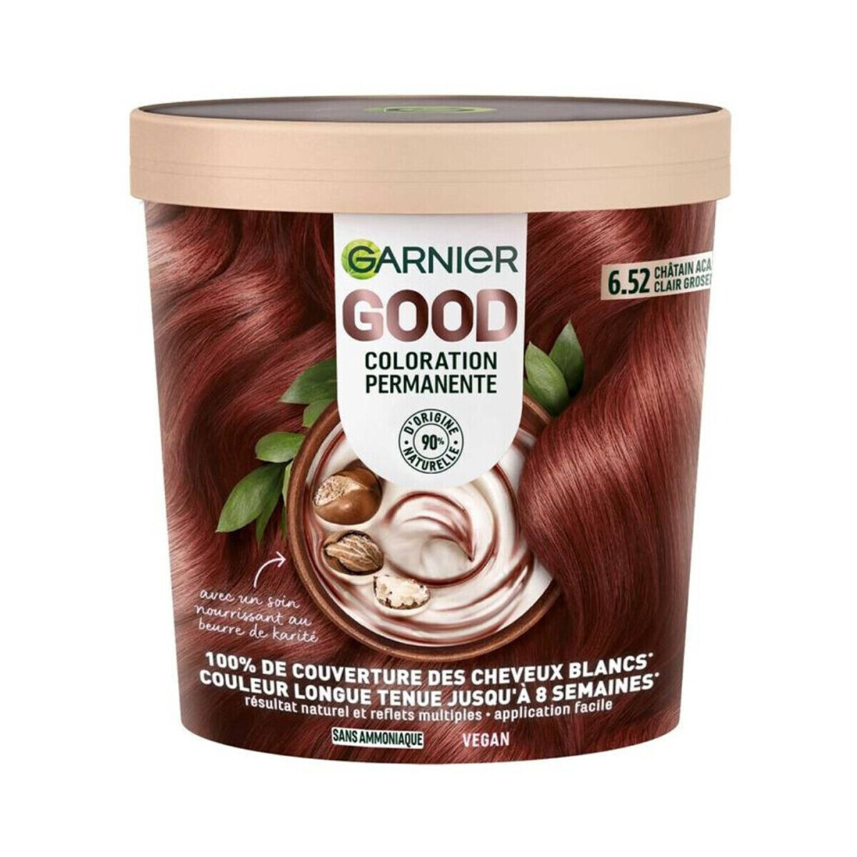Garnier  Good Permanent Hair Color - 6.52 Châtain Acajou Clair G  Černá